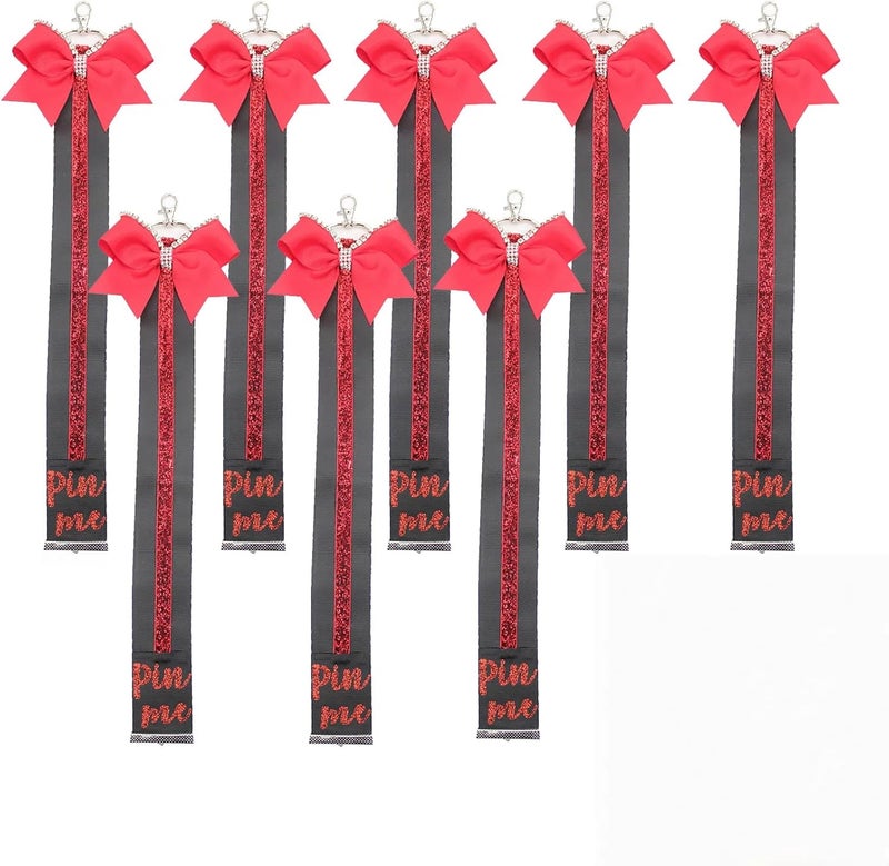 Hipcheer Cheer Pin Strap Pin Me Ribbon for Backpack Glitter Cheerleader Keychain Cheer Gifts Cheer Bow Pin Holder - Image 1